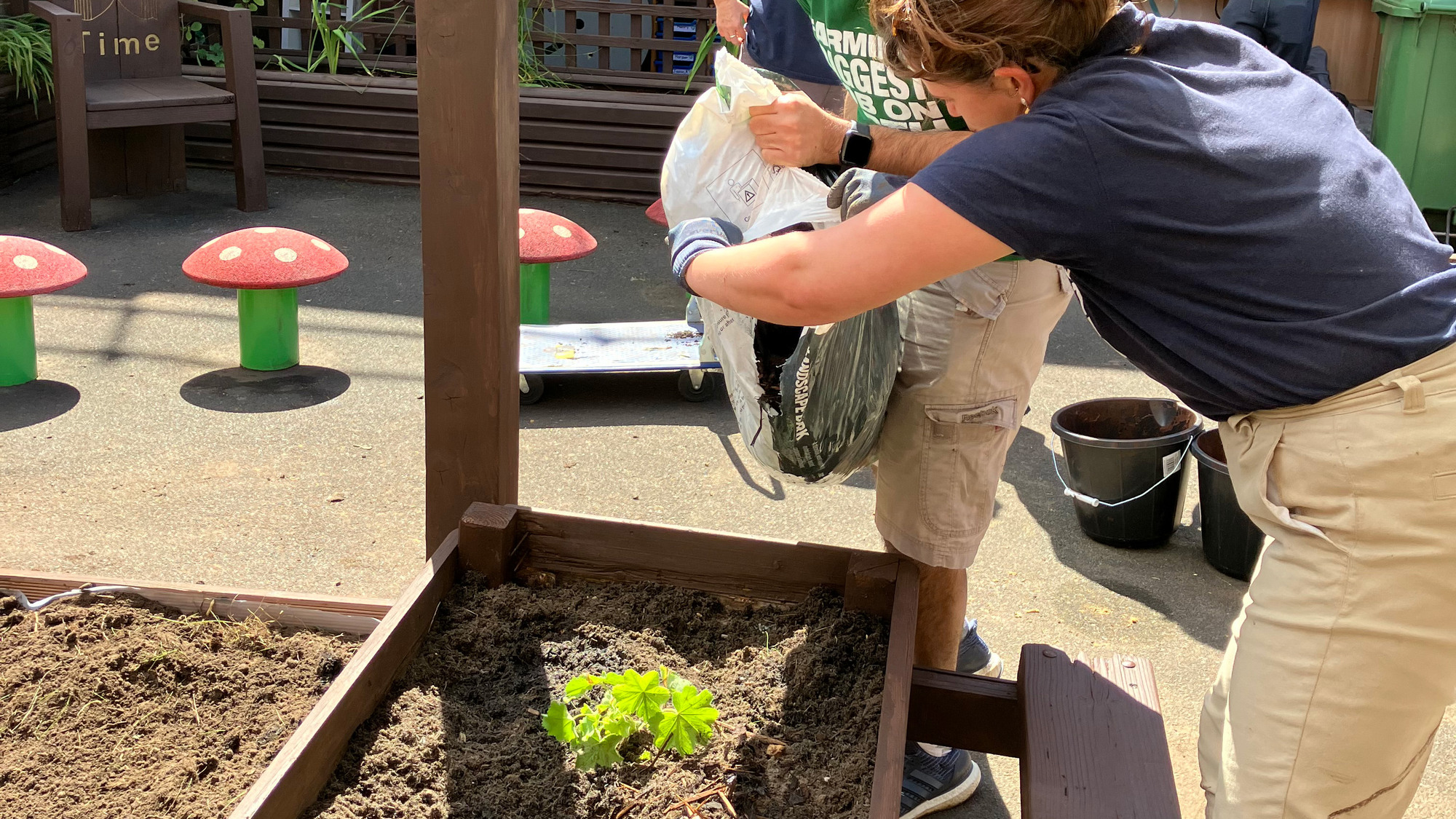 BASF’s Agricultural Solutions team helps renovate an outdoor space at Dial Park Primary School, Stockport